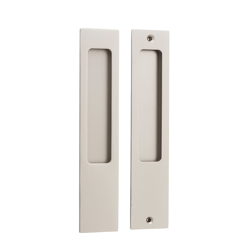 Iver Sliding Door Flush Pull Rectangular Passage Satin Nickel Pair 21419