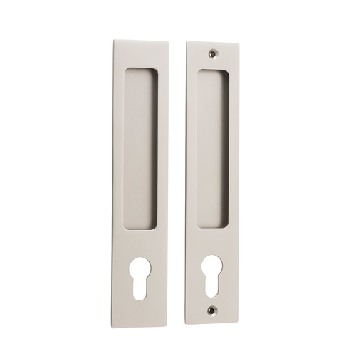 Iver Rectangular Flush Pull Euro Lock Satin Nickel 21419E *Pair*