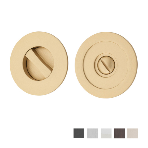 Iver Round Sliding Door Pull with Inbuilt Privacy Turn - Available in Various Finishes