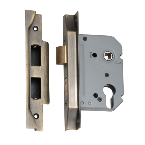 Tradco 2157AB Rebated Euro Lock Tradco Antique Brass 57mm