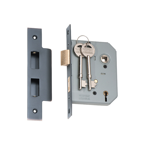 Tradco 5 Lever Mortice Lock Antique Copper 57mm 2159