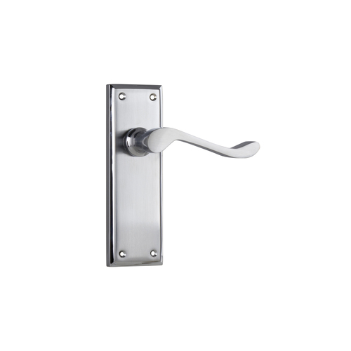 Tradco Camden Door Lever Handle on Rectangular Backplate Passage Satin Chrome 21594 - Customise to your needs