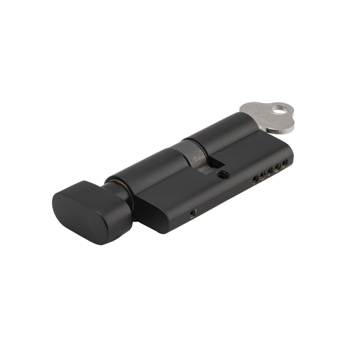 Tradco Iver Euro Cylinder Key Thumb 5 Pin 65mm Matt Black 21613