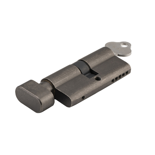 Tradco Iver Euro Cylinder and Turn 65mm Rumbled and Distressed Nickel 21617