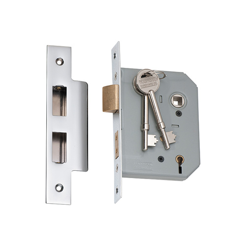 Tradco 5 Lever Mortice Lock Chrome Plated 57mm 2167