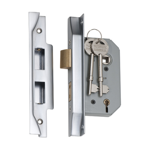 Tradco Rebated 5 Lever Mortice Lock Satin Chrome 46mm 2178