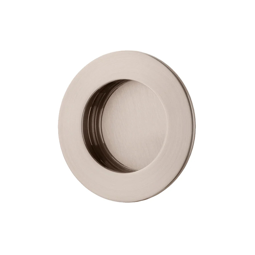 Iver Sliding Door Round Flush Pull Satin Nickel 21795