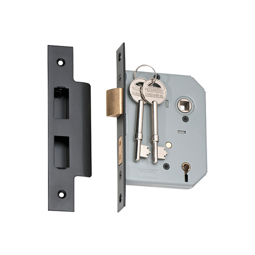 Tradco 5 Lever Mortice Lock Matt Black 57mm 2183