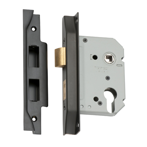 Tradco 2189MB Rebated Euro Lock Tradco Matt Black 57mm