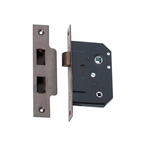 Restocking Soon: ETA End May - Tradco 2202AB Privacy Mortice Lock Antique Brass 44mm