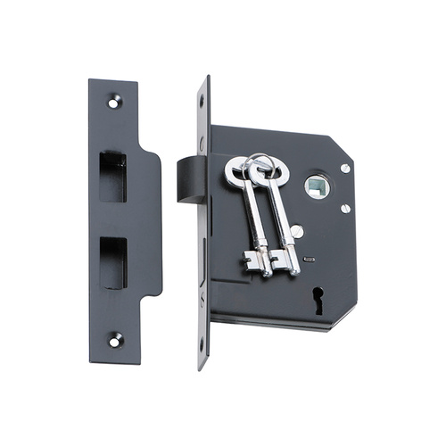 Tradco 2261MB 3 Lever Mortice Lock Matt Black 57mm