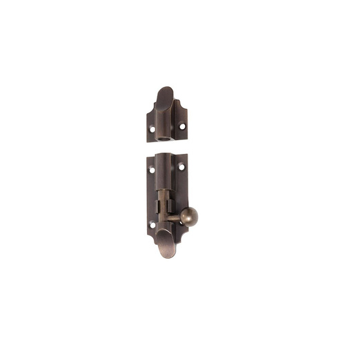 Tradco Victorian Barrel Bolt 75mm x 32mm Antique Brass 2330