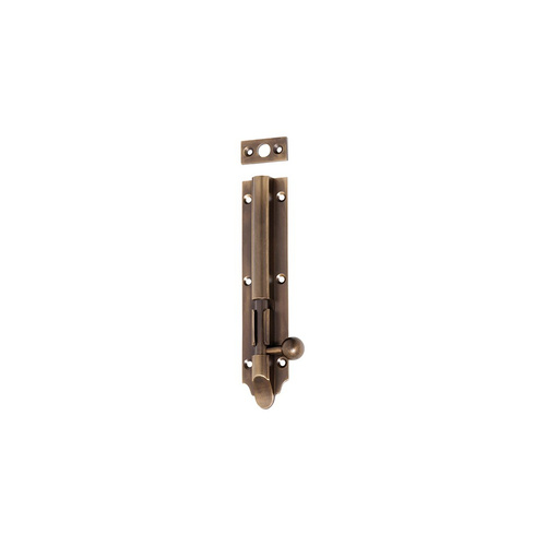 Tradco Victorian Barrel Bolt Long Throw 30mm Antique Brass 2334