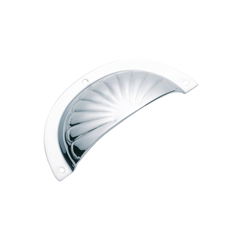 Tradco Fluted Sheet Brass Drawer Pull Satin Chrome 3140