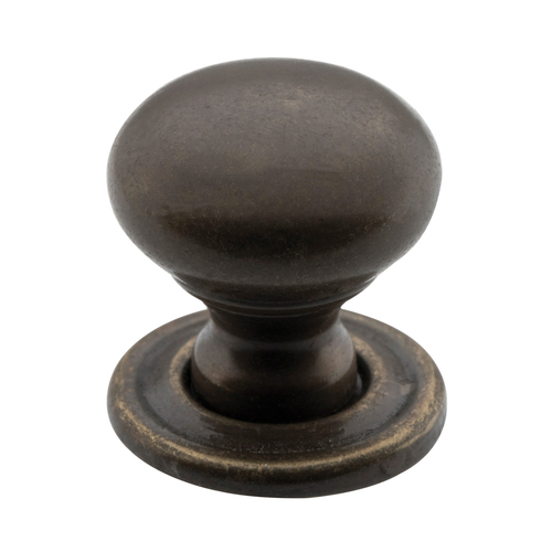 Out of Stock: ETA Mid July - Tradco 3250AB Cupboard Knob SB Antique Brass 19mm
