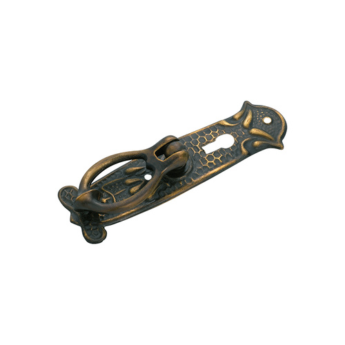 Tradco 3294AB Pedestal Handle SB Antique Brass with Keyhole 30x100mm