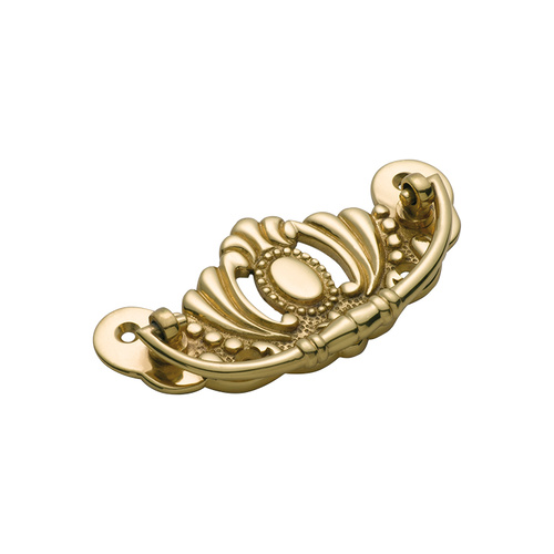Tradco Victorian Cabinet Handle Polished Brass 43mm x 98mm 3400