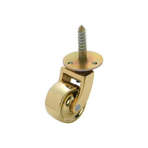 Out of Stock: ETA Mid September - Tradco 3522PB Screw Plate Castor Polished Brass 32mm