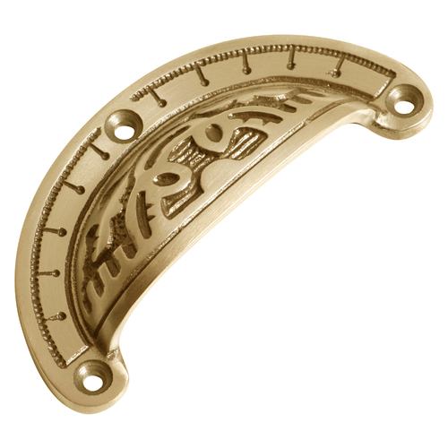 Out of Stock: ETA Early September - Tradco 3553PB Drawer Pull Polished Brass 100x40mm