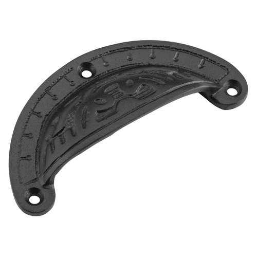 Tradco Ornate Drawer Pull 100x40mm Matt Black 3573