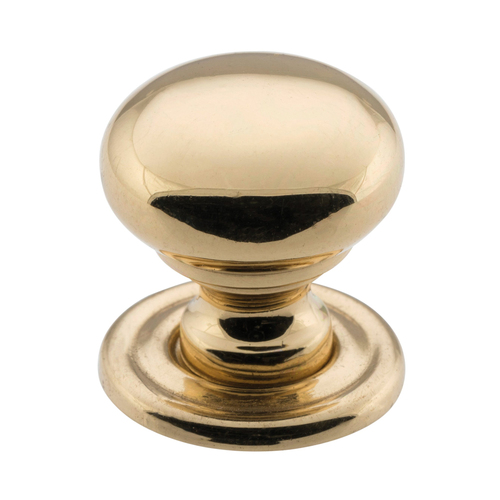 Restocking Soon: ETA Mid May - Tradco Classic Cupboard Knob 19mm Polished Brass 3650