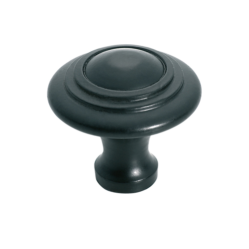 Tradco Domed Cupboard Cabinet Knob 38mm Iron Matt Black 3689