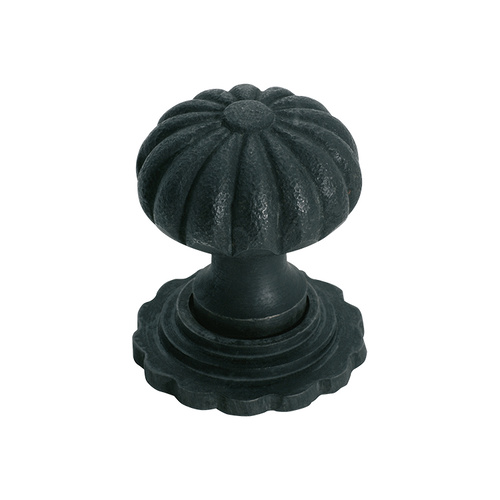 Tradco 3691AF Cupboard Knob Fluted with B Plate CI Antique Finish 32mm