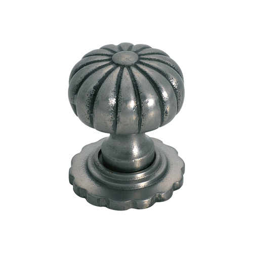 Tradco 3696PM Cupboard Knob Fluted with B Plate CI Polished Metal 32mm