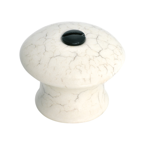 Tradco 3739IV Porcelain Knob Crazed Ivory 38mm