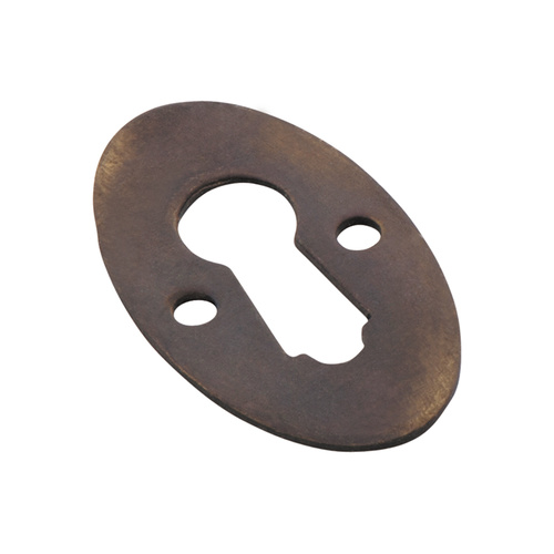 Tradco 3812AB Oval Escutcheon SB Antique Brass 16x28mm