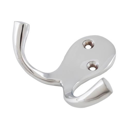 Tradco Double Robe Hook Hanger Polished Chrome 4042
