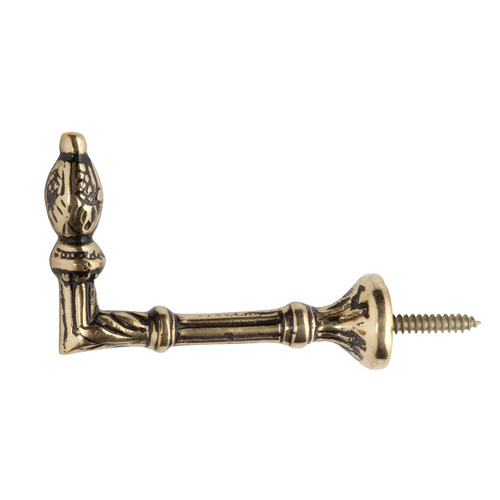 Tradco 4646PB Curtain Tie Back Hook Polished Brass 70mm