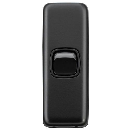 Tradco 5340 1 Gang Flat Plate Rocker Switch Matte Black