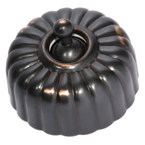 Tradco 5482AC Fluted Switch Antique Copper 