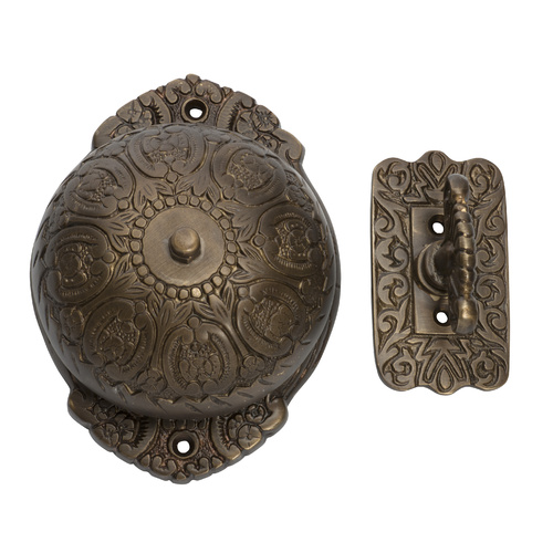 Tradco 5507AB Turn Bell Fancy Antique Brass 