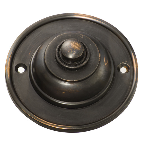 Out of Stock: ETA Mid July - Tradco 5510AC Bell Push Antique Copper 75mm