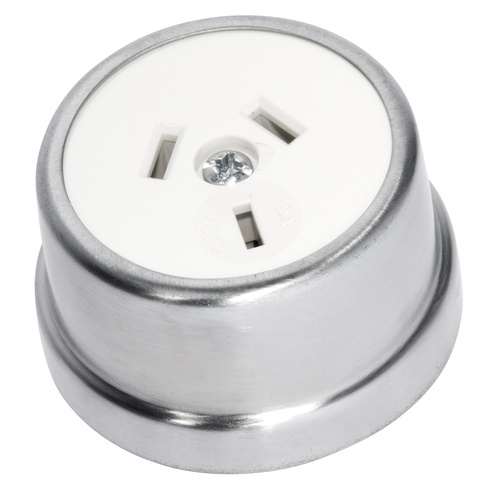 Tradco 5525SC Traditional Socket Satin Chrome White 