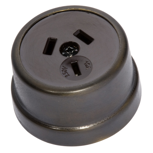Out of Stock: ETA Early February - Tradco 5554AB Traditional Socket Antique Brass Brown 