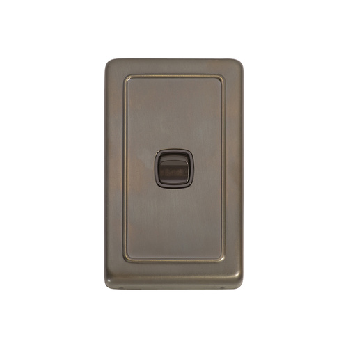 Tradco 5842AB Switch Rocker 1 Gang Antique Brass BR 72x115mm