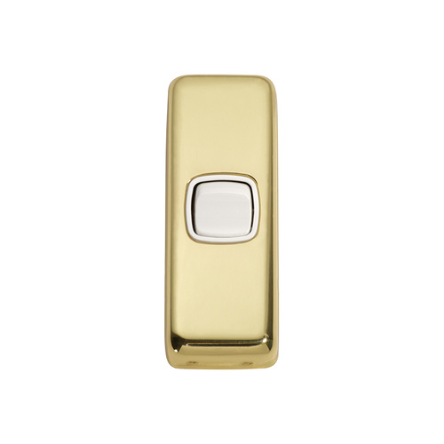 Tradco 5850PB Switch Rocker 1 Gang Polished Brass WH 30x82mm