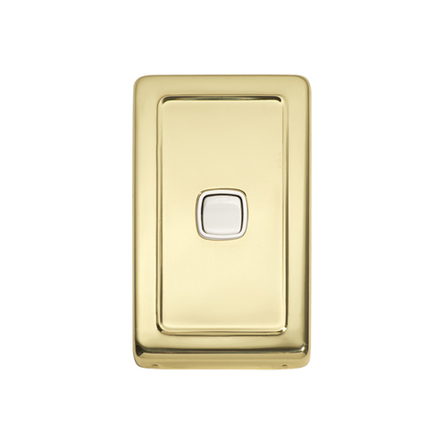 Tradco 5852PB Switch Rocker 1 Gang Polished Brass WH 72x115mm