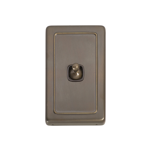 Tradco 5892AB Switch Toggle 1 Gang Antique Brass BR 72x115mm