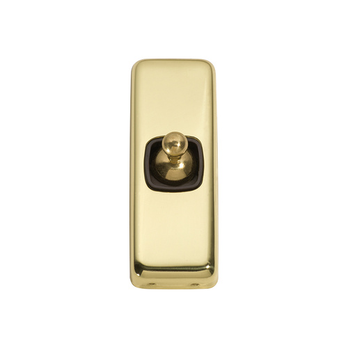 Out of Stock: ETA End May - Tradco 5900PB Switch Toggle 1 Gang Polished Brass BR 30x82mm