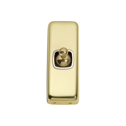 Tradco 5950PB Switch Toggle 1 Gang Polished Brass WH 30x82mm