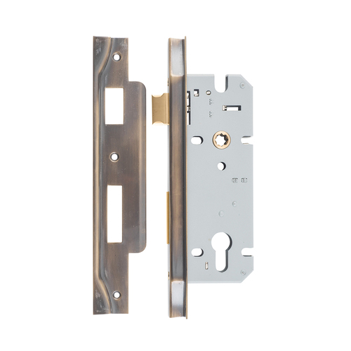 Iver 85mm Rebated Euro Mortice Lock 45mm Signature Brass 6036