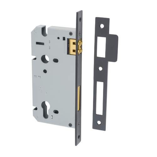 Iver Euro Roller Mortice Lock 60mm Matte Black 6071