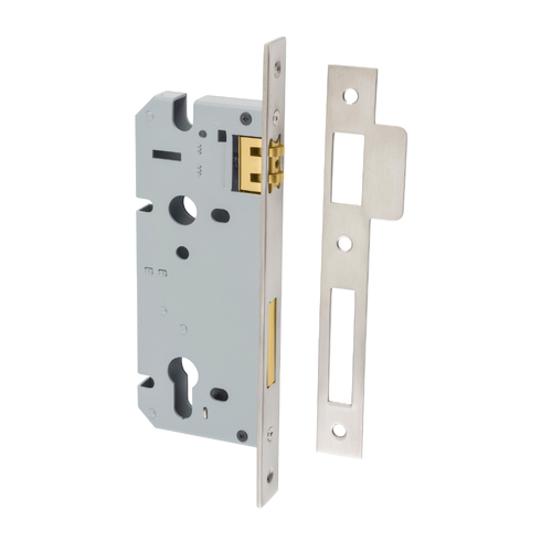 Iver Euro Roller Mortice Lock 45mm Satin Nickel 6102