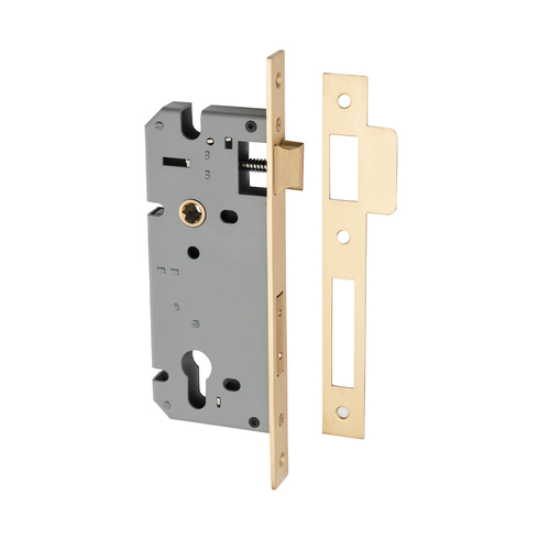 Iver Euro Mortice Lock 85mm CTC 45mm Backset Brushed Brass 6106