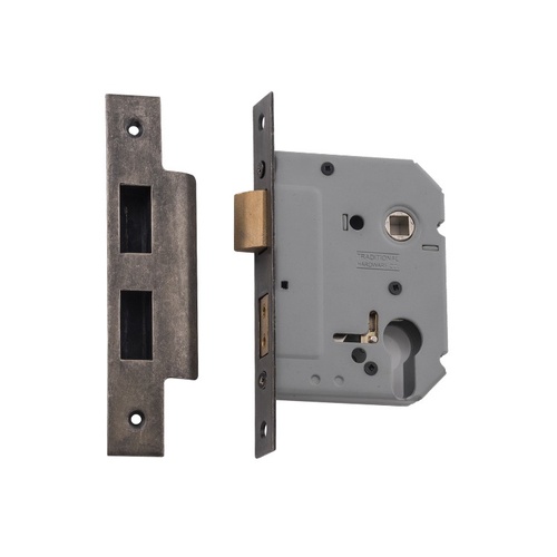 Tradco 6155 Euro Lock Rumbled Nickel 57mm