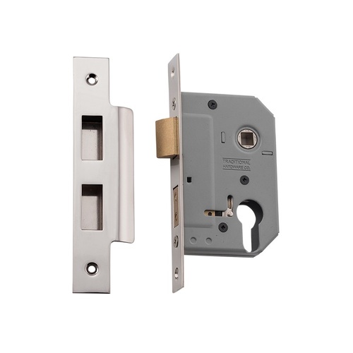 Tradco 6162 Euro Lock Polished Nickel 46mm